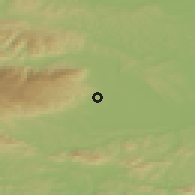 Shaded relief of the 51 km around Ješenca, drawn from the GMTED2010 grid