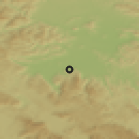 Shaded relief of the 51 km around Jezero, drawn from the GMTED2010 grid
