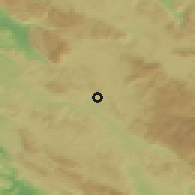Shaded relief of the 51 km around Kal, drawn from the GMTED2010 grid