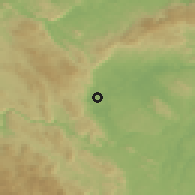 Shaded relief of the 51 km around Kanižarica, drawn from the GMTED2010 grid