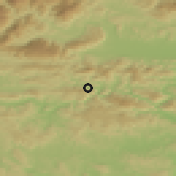 Shaded relief of the 51 km around Kisovec, drawn from the GMTED2010 grid