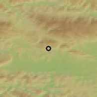 Shaded relief of the 51 km around Klanc, drawn from the GMTED2010 grid