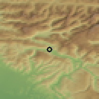 Shaded relief of the 51 km around Kobarid, drawn from the GMTED2010 grid