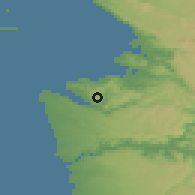 Shaded relief of the 51 km around Korte, drawn from the GMTED2010 grid