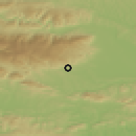 Shaded relief of the 51 km around Kostanjevec, drawn from the GMTED2010 grid