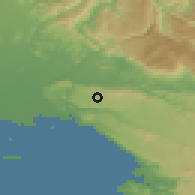 Shaded relief of the 51 km around Kostanjevica na Krasu, drawn from the GMTED2010 grid