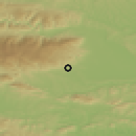 Shaded relief of the 51 km around Kovača vas, drawn from the GMTED2010 grid