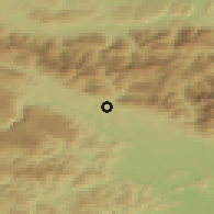 Shaded relief of the 51 km around Kovor, drawn from the GMTED2010 grid