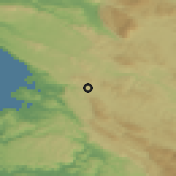 Shaded relief of the 51 km around Kozina, drawn from the GMTED2010 grid