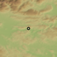 Shaded relief of the 51 km around Kresnice, drawn from the GMTED2010 grid