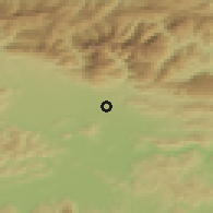 Shaded relief of the 51 km around Križ, drawn from the GMTED2010 grid