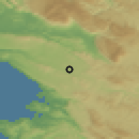 Shaded relief of the 51 km around Križ, drawn from the GMTED2010 grid