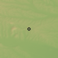 Shaded relief of the 51 km around Kuzma, drawn from the GMTED2010 grid