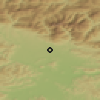 Shaded relief of the 51 km around Lahovče, drawn from the GMTED2010 grid