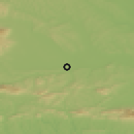 Shaded relief of the 51 km around Lancova vas, drawn from the GMTED2010 grid
