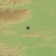 Shaded relief of the 51 km around Laporje, drawn from the GMTED2010 grid