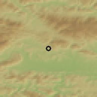 Shaded relief of the 51 km around Lipje, drawn from the GMTED2010 grid