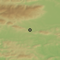 Shaded relief of the 51 km around Loče, drawn from the GMTED2010 grid