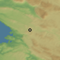 Shaded relief of the 51 km around Lokve, drawn from the GMTED2010 grid