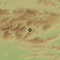 Shaded relief of the 51 km around Luče, drawn from the GMTED2010 grid