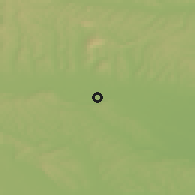 Shaded relief of the 51 km around Lutverci, drawn from the GMTED2010 grid