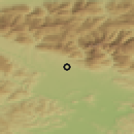 Shaded relief of the 51 km around Luže, drawn from the GMTED2010 grid