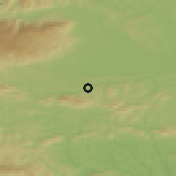 Shaded relief of the 51 km around Makole, drawn from the GMTED2010 grid
