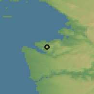 Shaded relief of the 51 km around Malija, drawn from the GMTED2010 grid