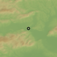 Shaded relief of the 51 km around Mihalovec, drawn from the GMTED2010 grid