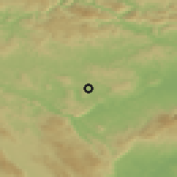 Shaded relief of the 51 km around Mirna Peč, drawn from the GMTED2010 grid