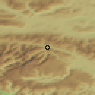 Shaded relief of the 51 km around Mojstrana, drawn from the GMTED2010 grid