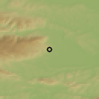 Shaded relief of the 51 km around Morje, drawn from the GMTED2010 grid