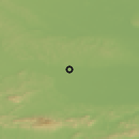 Shaded relief of the 51 km around Obrež, drawn from the GMTED2010 grid