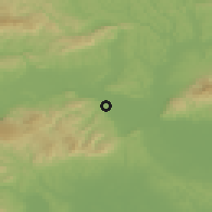 Shaded relief of the 51 km around Obrežje, drawn from the GMTED2010 grid
