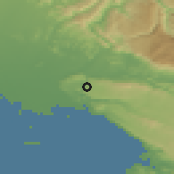 Shaded relief of the 51 km around Opatje selo, drawn from the GMTED2010 grid