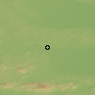 Shaded relief of the 51 km around Ormož, drawn from the GMTED2010 grid