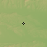 Shaded relief of the 51 km around Osek, drawn from the GMTED2010 grid