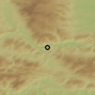 Shaded relief of the 51 km around Otiški Vrh, drawn from the GMTED2010 grid