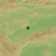 Shaded relief of the 51 km around Otočec, drawn from the GMTED2010 grid