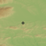 Shaded relief of the 51 km around Breg, drawn from the GMTED2010 grid