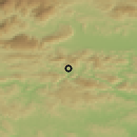 Shaded relief of the 51 km around Pareceg, drawn from the GMTED2010 grid