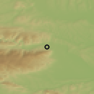 Shaded relief of the 51 km around Pekre, drawn from the GMTED2010 grid