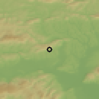 Shaded relief of the 51 km around Pišece, drawn from the GMTED2010 grid