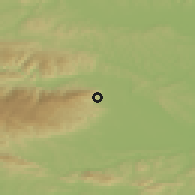 Shaded relief of the 51 km around Pivola, drawn from the GMTED2010 grid