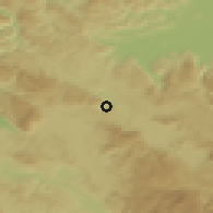Shaded relief of the 51 km around Planina, drawn from the GMTED2010 grid