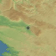 Shaded relief of the 51 km around Planina, drawn from the GMTED2010 grid
