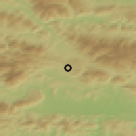 Shaded relief of the 51 km around Plešivec, drawn from the GMTED2010 grid