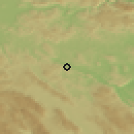 Shaded relief of the 51 km around Plintovec, drawn from the GMTED2010 grid