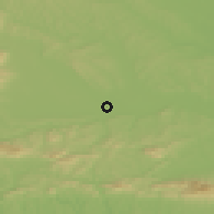 Shaded relief of the 51 km around Pobrežje, drawn from the GMTED2010 grid