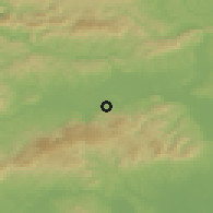 Shaded relief of the 51 km around Podbočje, drawn from the GMTED2010 grid